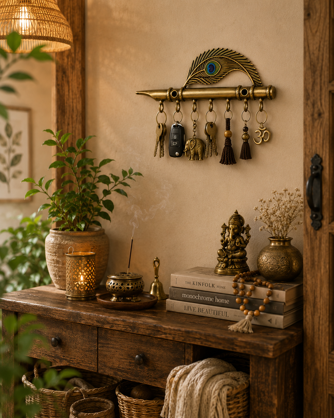 Flute Shape Key Holder Wall Decor