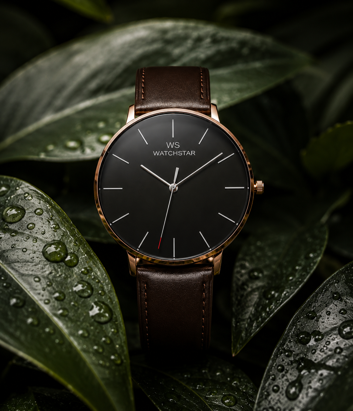 WatchStar Noir Classic Leather Watch