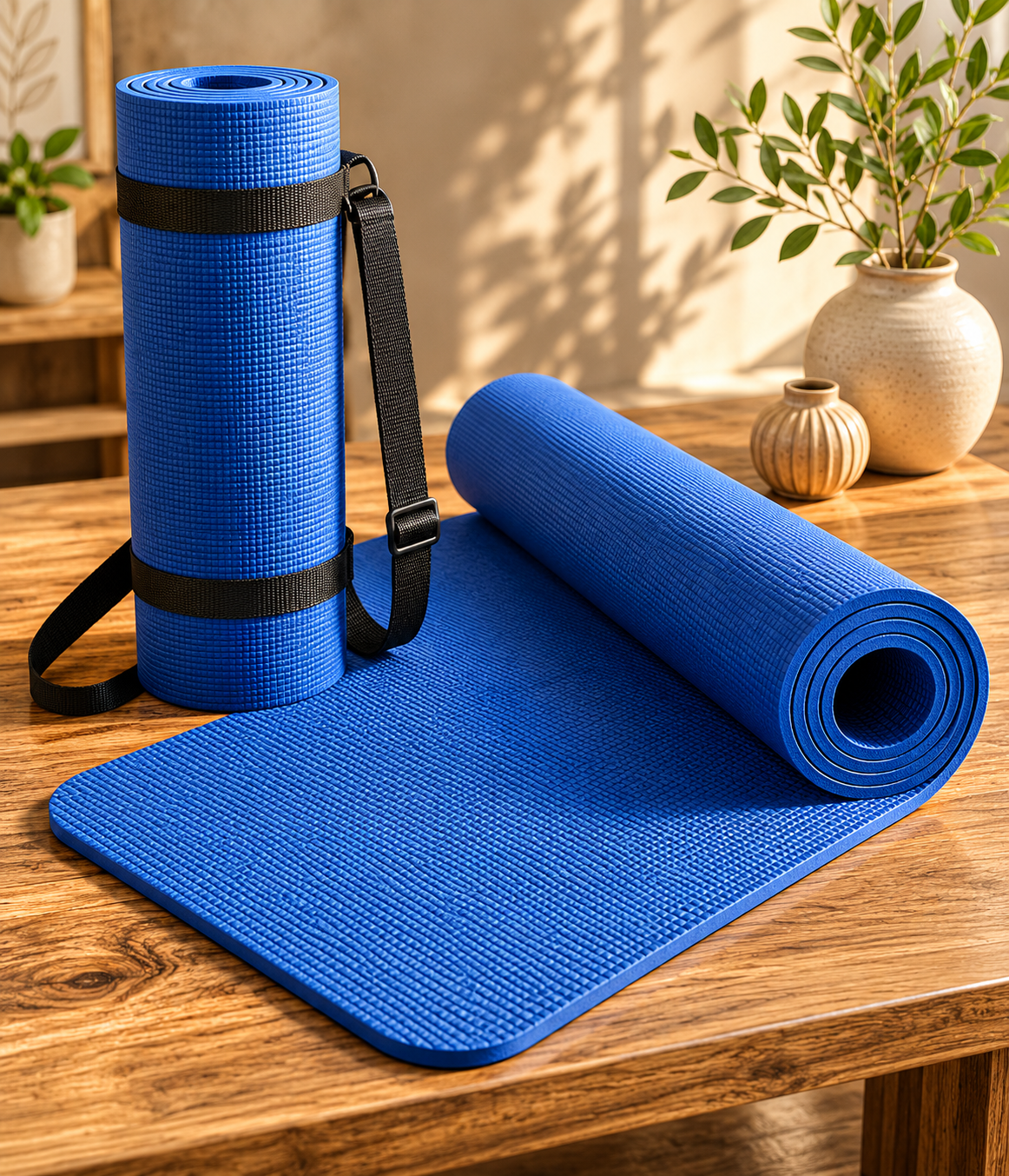 Blue Yoga Exercise Mat