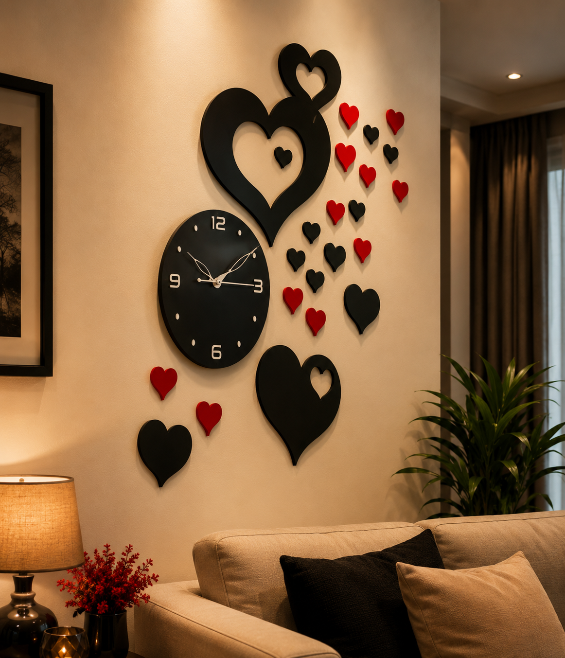Heart Shape Designer Wall Clock