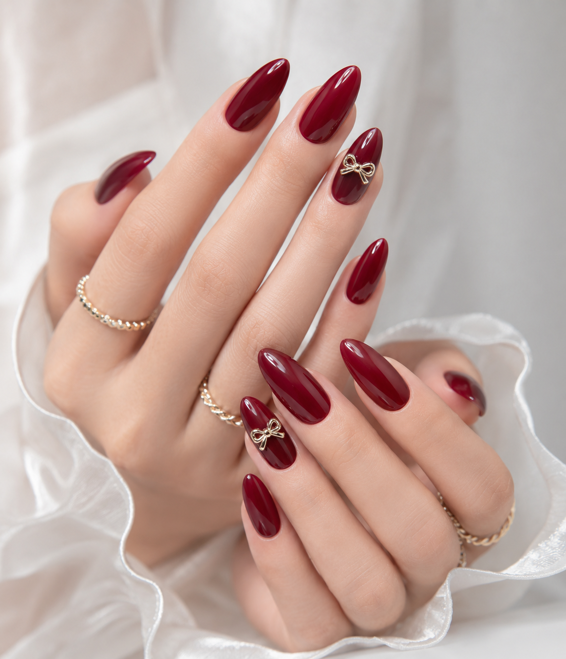 Ruby Bow Luxe Nails