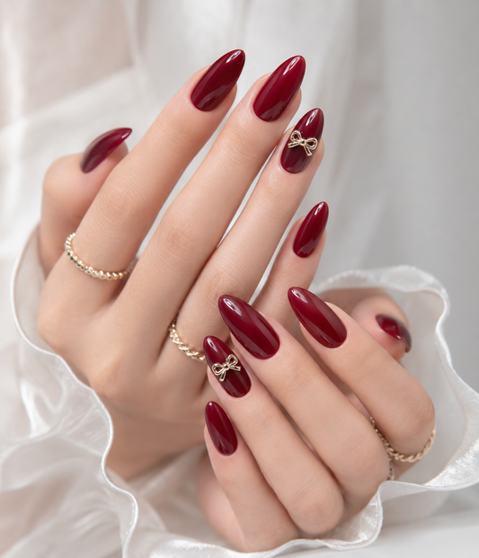 Ruby Bow Luxe Nails