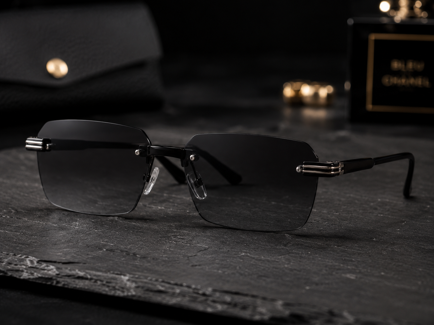 Premium Rimless Rectangular UV Protection Sunglasses