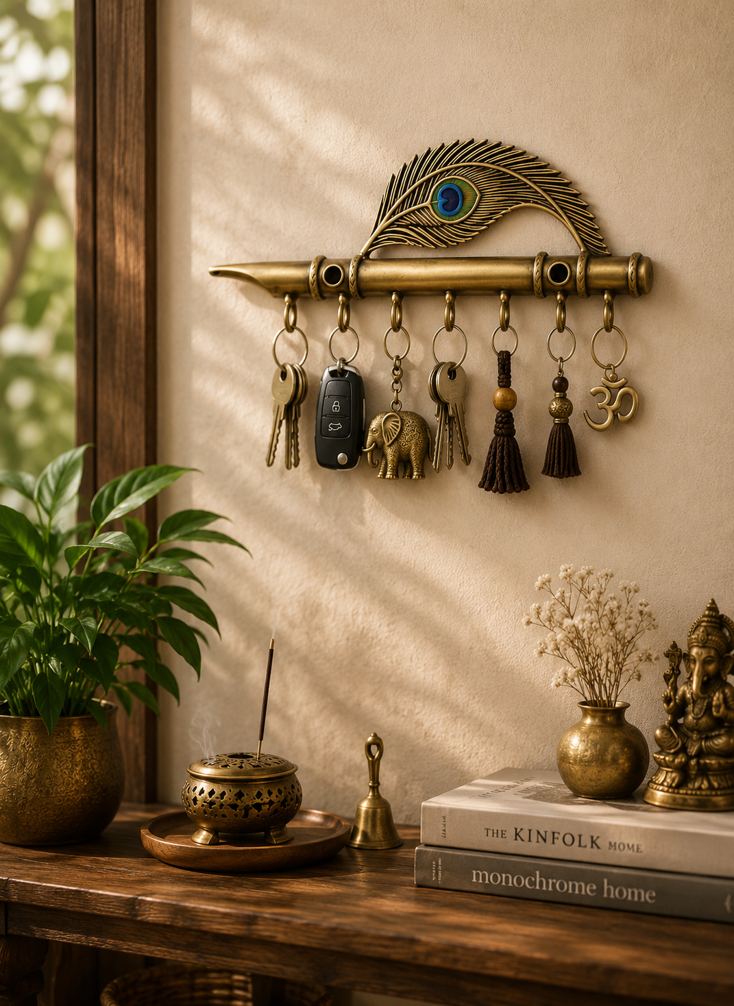 Flute Shape Key Holder Wall Decor