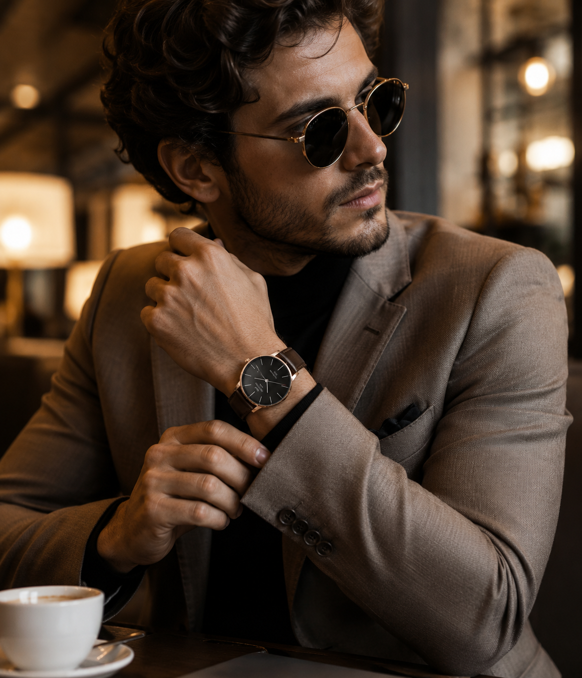 WatchStar Noir Classic Leather Watch