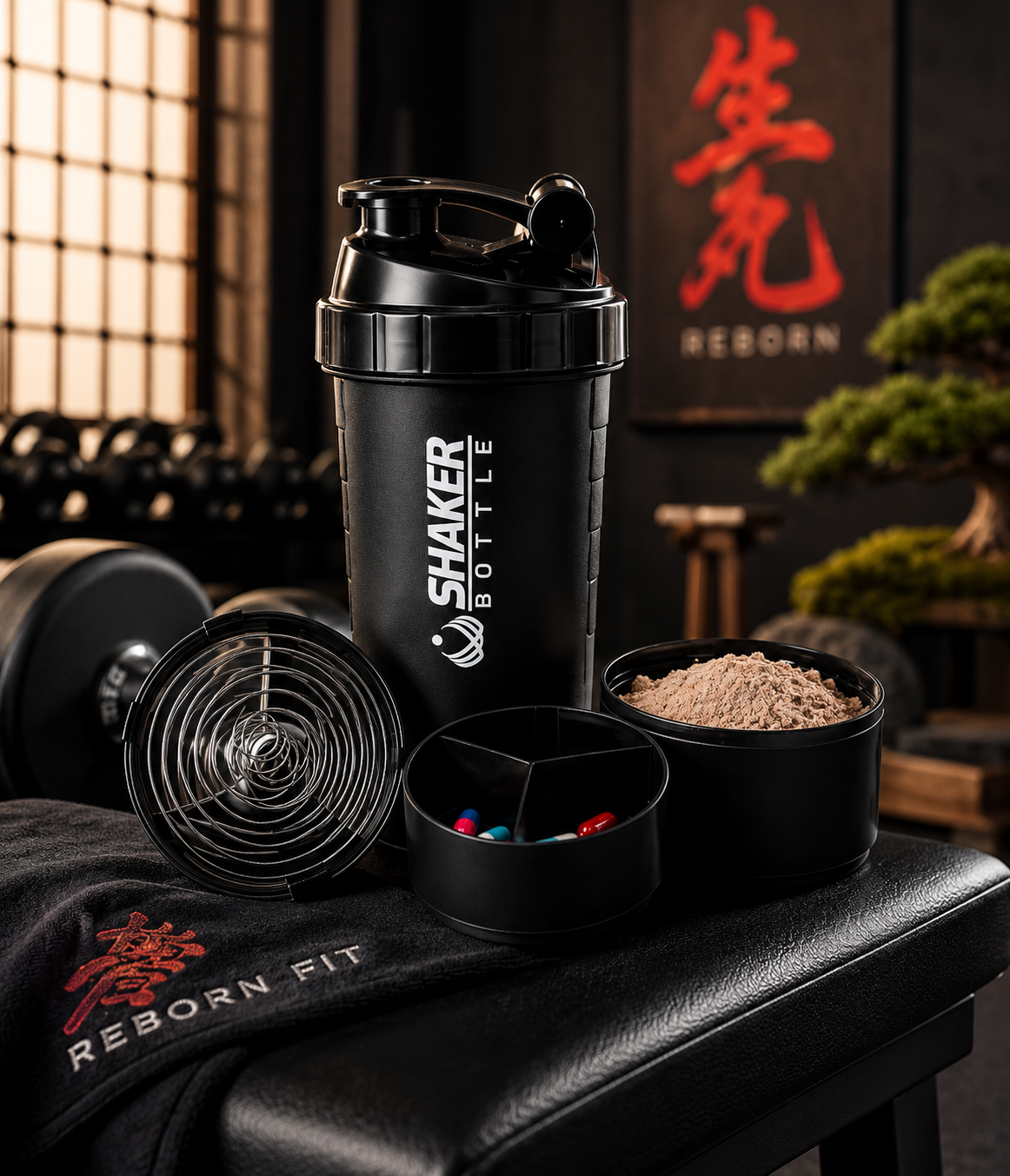 Protein Shaker Bottle with Storage