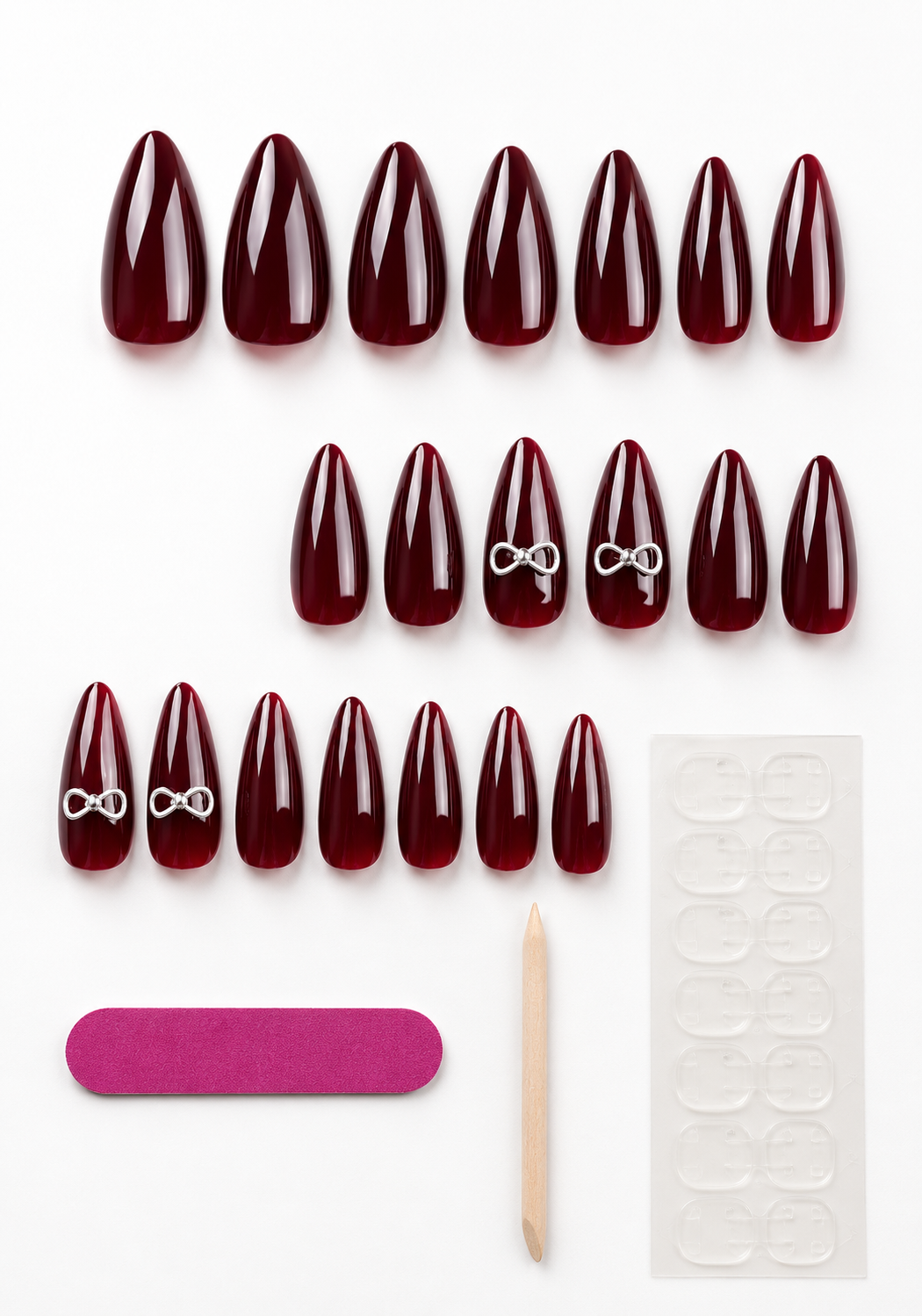 Ruby Bow Luxe Nails