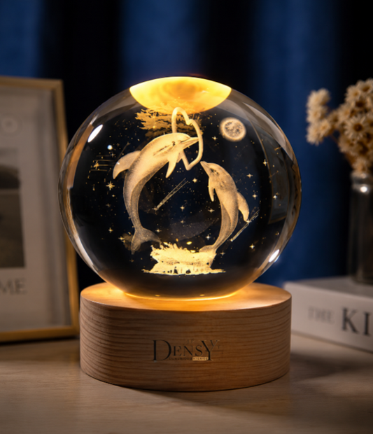 3D Crystal Ball Dolphin Night Lamp