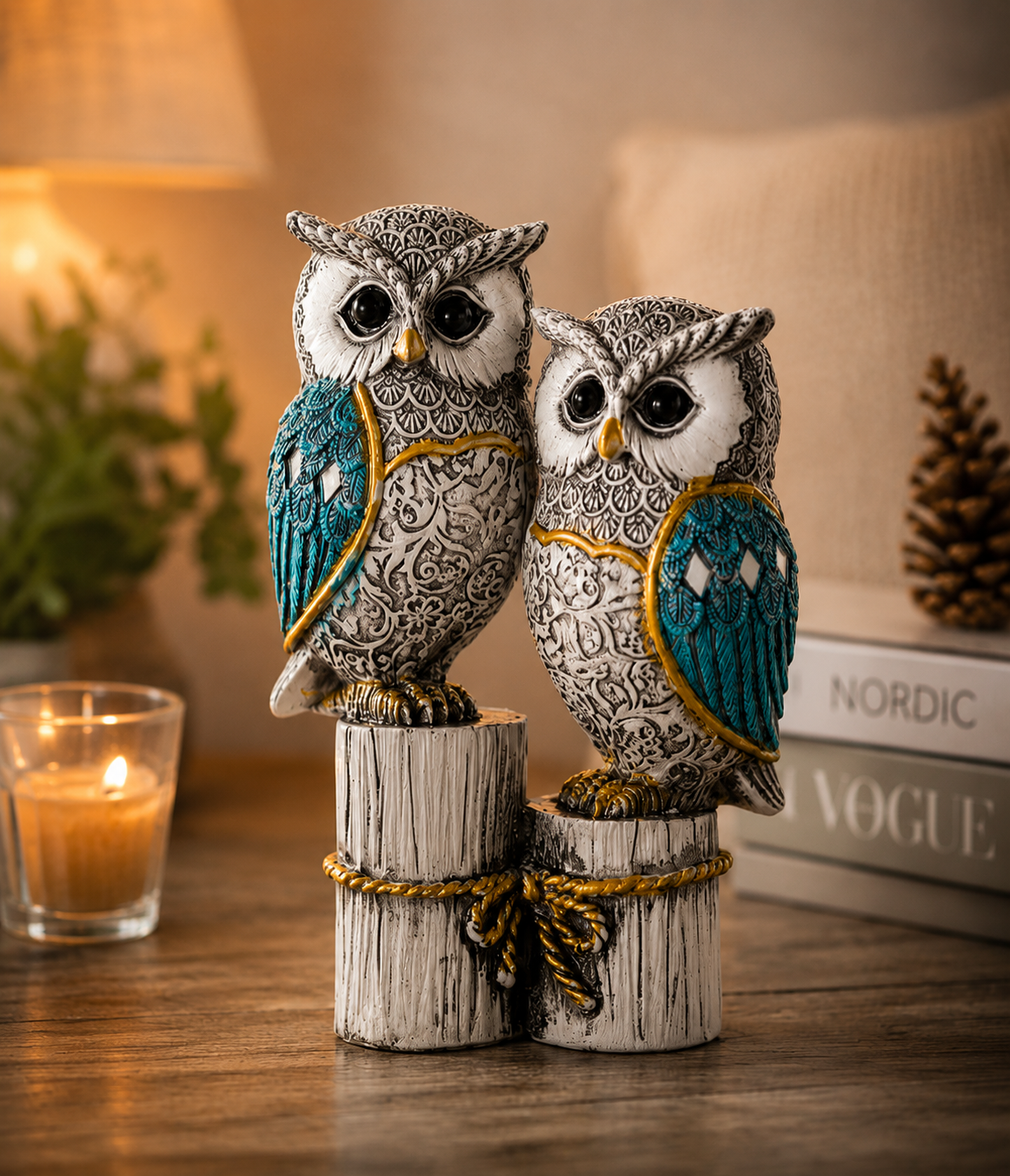 Luxury Owl Statue Table Decor