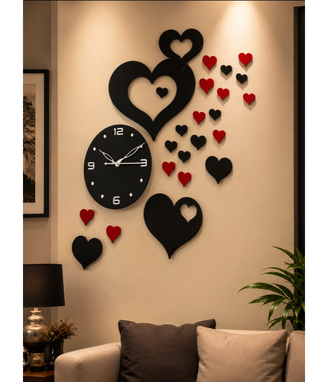 Heart Shape Designer Wall Clock