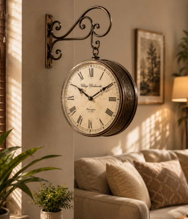 Vintage Railway Station Wall Clock