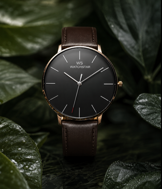 WatchStar Noir Classic Leather Watch